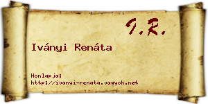 Iványi Renáta névjegykártya